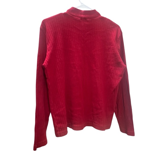 !SOLD! NORTHERN REFLECTIONS Red Turtleneck Women's Top Ribbed Sweater Large - Picture 2 of 6